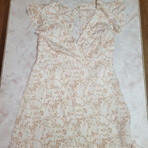 D’Liteful Floral Open Back Bow Cottagecore Midi Dress Small 🌼